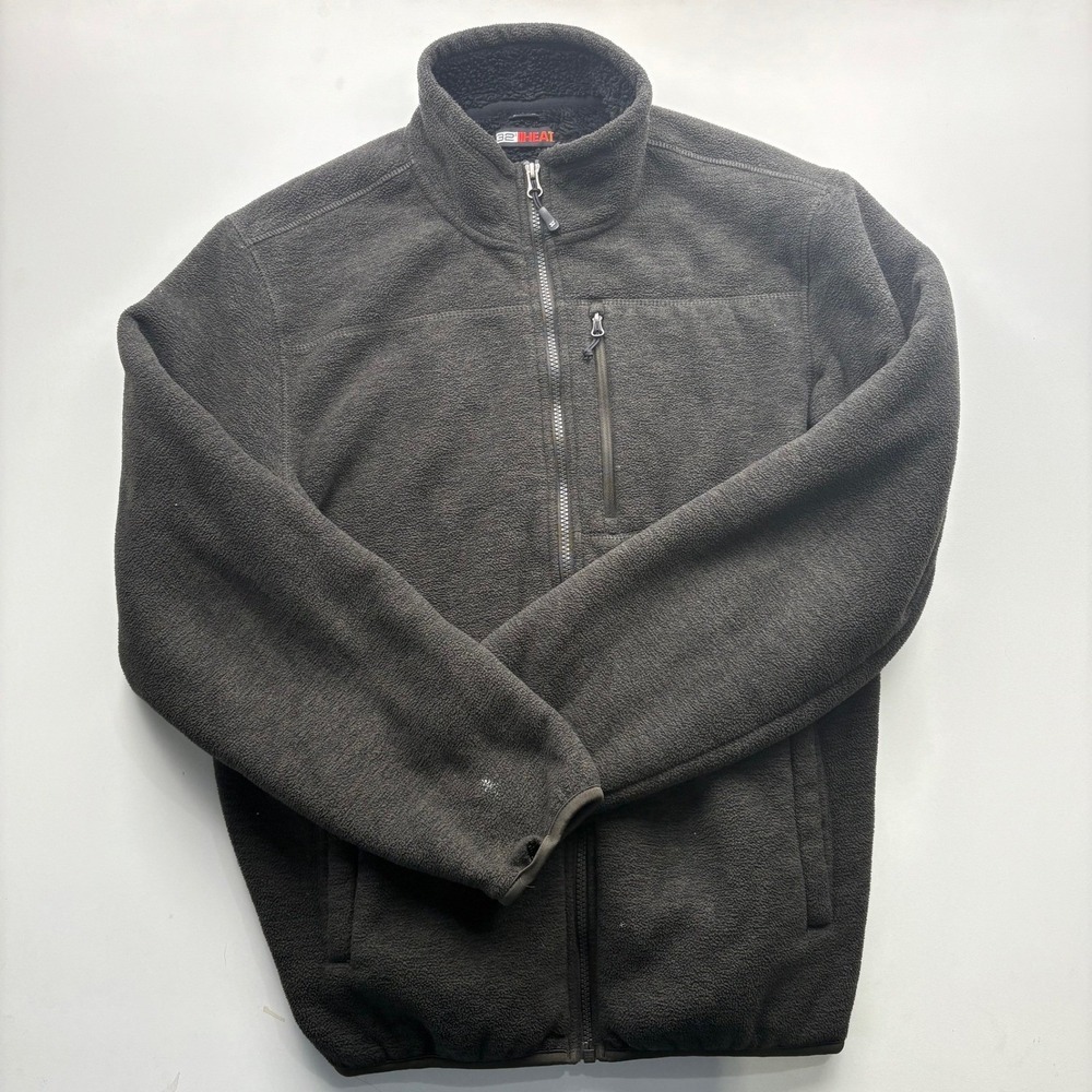 32 Degrees Heat Mens Medium Fleece Full Zip‎ Jacket Charcoal Gray Size M